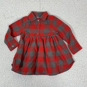 Pastourelle By Pippa & Julie Baby Girls Plaid Flannel Dress size 12 months